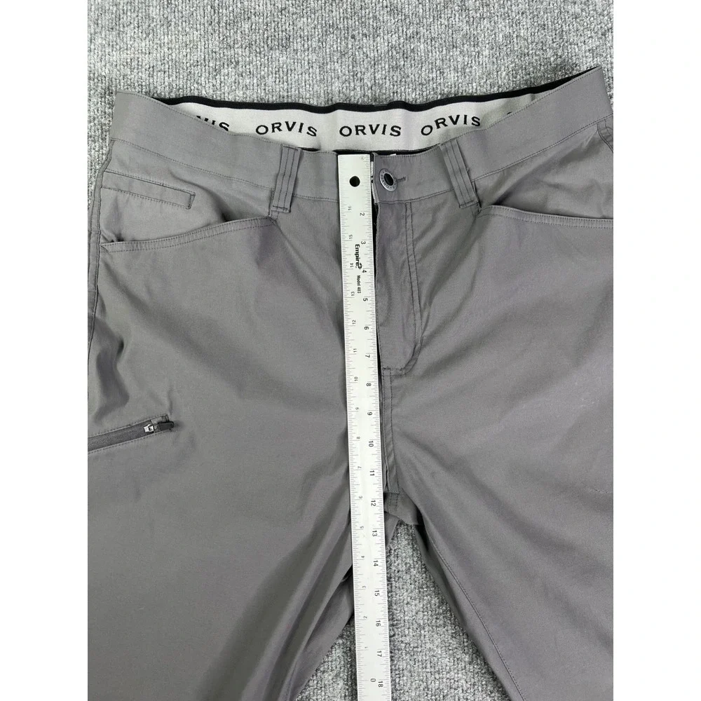 Orvis Tech Pants Mens 36x32 Gray Stretch Nylon Outdoor Hiking Trousers‎